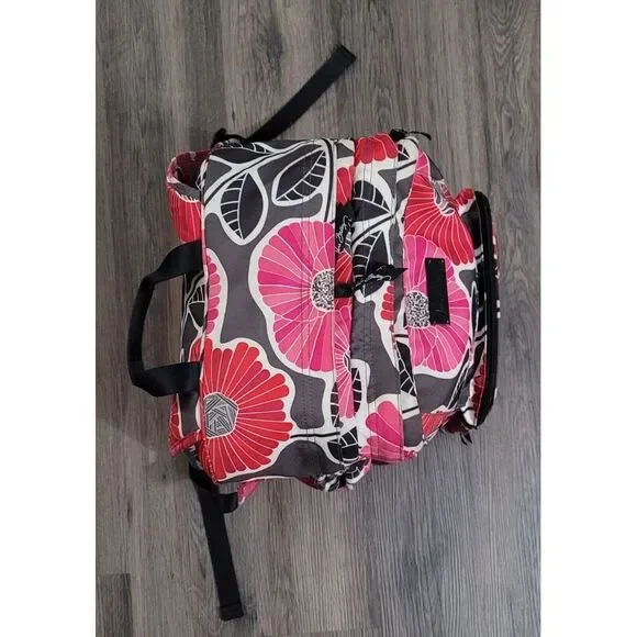 Vera‎ Bradley Lighten Up Red Pink Black Grey Large Backpack - Picture 3 of 7